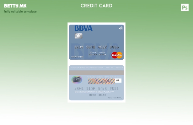 Модерен стил Шаблон за мастер картички на Парагвај Банко BBVA банка